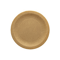 6 Petites Assiettes Carton Kraft Rondes 18cm Jetables