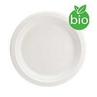 12 Petites Assiettes Rondes Bio Fibre de Canne 18 cm