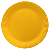 20 Assiettes Carton Rondes Jaune Moutarde