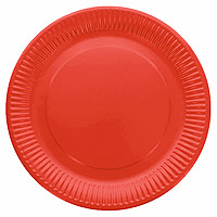 Assiette Ronde Carton Papier Rouge