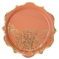 Assiettes Jolis Brins Terracotta Doré 23cm x8