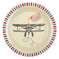 Assiette Avion Voyage en Carton