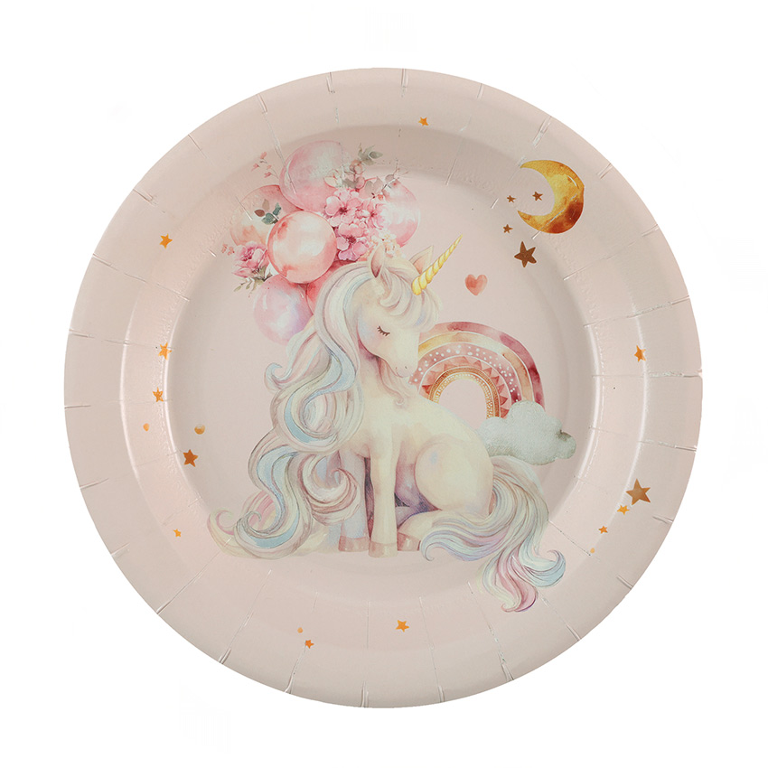 Assiettes Anniversaire Licorne x6