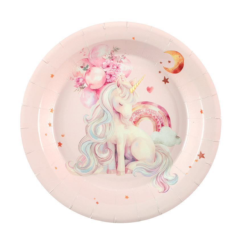 Assiettes Anniversaire Licorne Réaliste