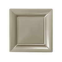 12 Petites Assiettes Carrées Réutilisables 18 cm Taupe