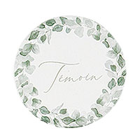 Badge Pin's Témoin Mariage Vert Eucalyptus