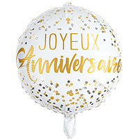 Grand Ballon Aluminium Anniversaire Doré