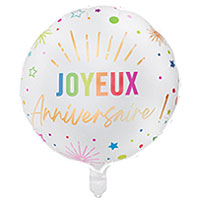 Grand Ballon Alu Anniversaire Coloré