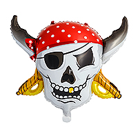 Grand Ballon Anniversaire Mylar Tête de Mort Pirate