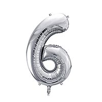 Ballon Chiffre 6 Argent