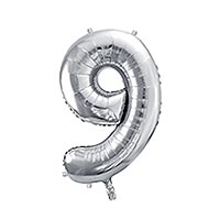 Ballon Chiffre 9 Argent