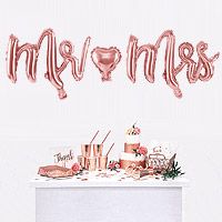 Ballon Mylar Mr Mrs Métallisé Rose Gold