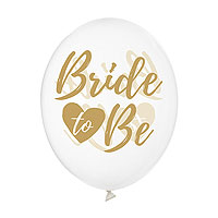 6 Ballons Transparents Bride To Be Ocre Doré 30cm