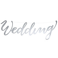 Banderole Lettres Wedding Argent