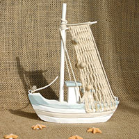 Bateau Déco Pêcheur Filet Blanc Ciel Taupe