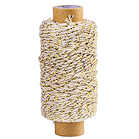 Bobine Ficelle Cordelette Bicolore Ivoire Doré