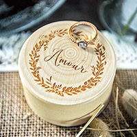 Boite Alliances Originale en bois Eco Responsable Amour et Laurier Pas Cher