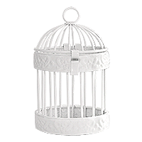 Mini Cage à Oiseau Blanche Luxe Contenant Dragées x1