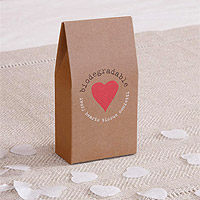 Boite Kraft Confettis Coeur Ivoire Mariage