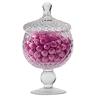 Bonbonnière Vintage Ronde en Verre Ciselé