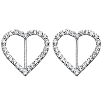 Boucles Coeur Strass Diamant Mariage