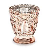 Bougeoir en Verre Style Baroque Rose Gold