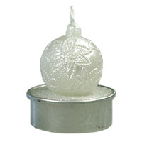 Lot de 6 Bougies Chauffe plat Boules Noel Motifs Fleurs