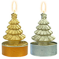 Lot de 4 Bougies Chauffe plat Sapins