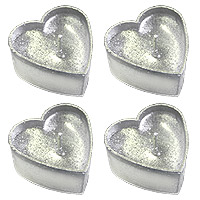 Bougies Coeur Chauffe Plat Argentées