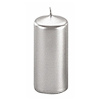 Bougie Cylindrique Argent pas cher