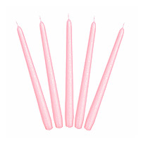 Bougies Flambeaux Luxe 24 cm Rose x10