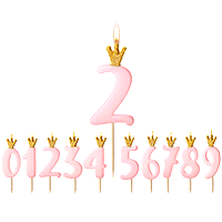 Bougie Anniversaire Princesse Couronne Chiffre de 0 à 9