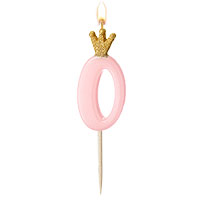 Bougie Anniversaire Rose Chiffre 0