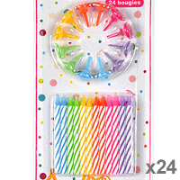 Bougies Anniversaire Multicolores x24