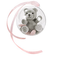 Boules Peluche Nounours Contenant Dragées Baptême