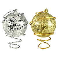 Lot 5 boules pvc pailletais translucide dragées fil