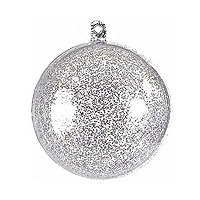 Boule PVC Pailletsée Argentée 5cm Contenant Dragées