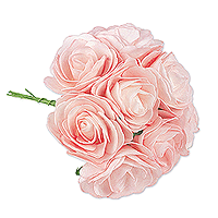 Bouquet de 8 Roses Artificielles Rose