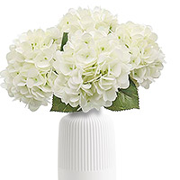 Bouquet de 7 Hortensias Artificiels Blanc