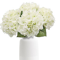 Bouquet de 7 Hortensias Artificiels Blanc 52cm