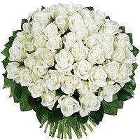 Le Bouquet 50 roses Blanches Platine XXL