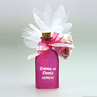 Lot 10 Flacons Givré Pochon Organza avec Dragées