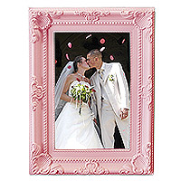 Cadre Photo Baroque Moulures Rose