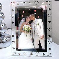 Cadre Photo Coeurs Argentés Mariage