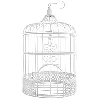 Cage à Oiseaux Urne Mariage Métal Blanc