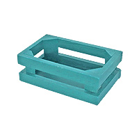 Petite Cagette Bois Déco ou Contenant Turquoise