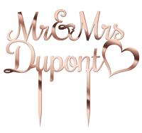Cake Topper Personnalisé Mr and Mrs Miroir Rose Gold