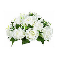 Couronne de Fleurs Blanches Centre de Table 24 cm