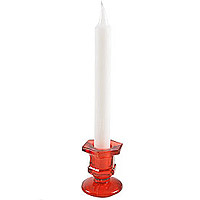 Bougeoir Verre Ciselé Rouge Translucide Mini