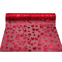 Chemin de Table Coeurs Mariage Rouge
